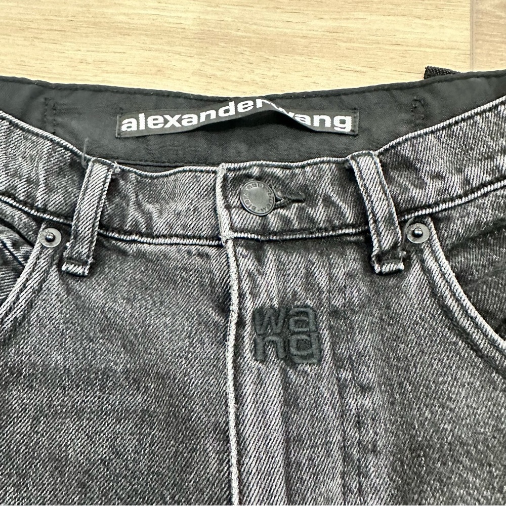 ALEXANDER WANG pack mix hybrid high waisted cargo jeans black size 25 - Picture 11 of 12